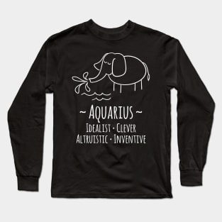 Aquarius Zodiac Sign Long Sleeve T-Shirt